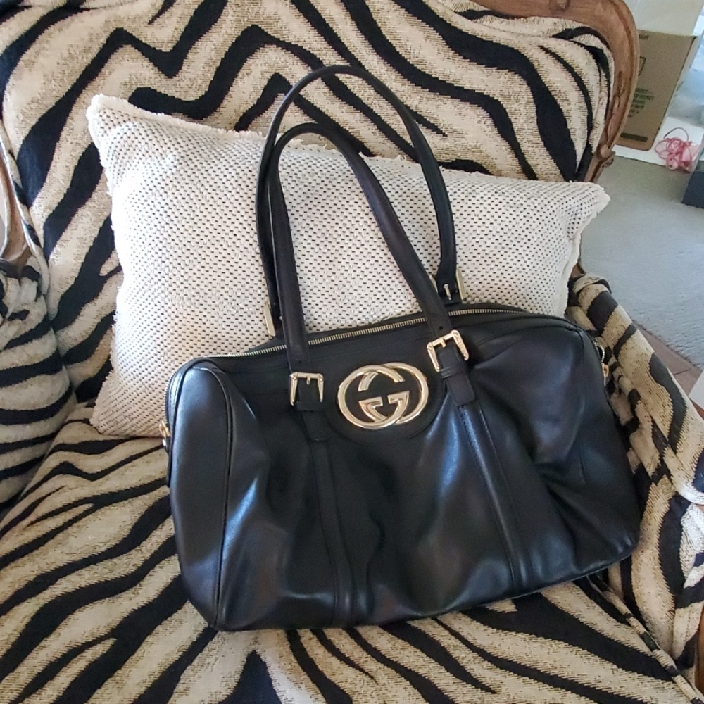 AUTHENTIC GUCCI LEATHER SATCHEL